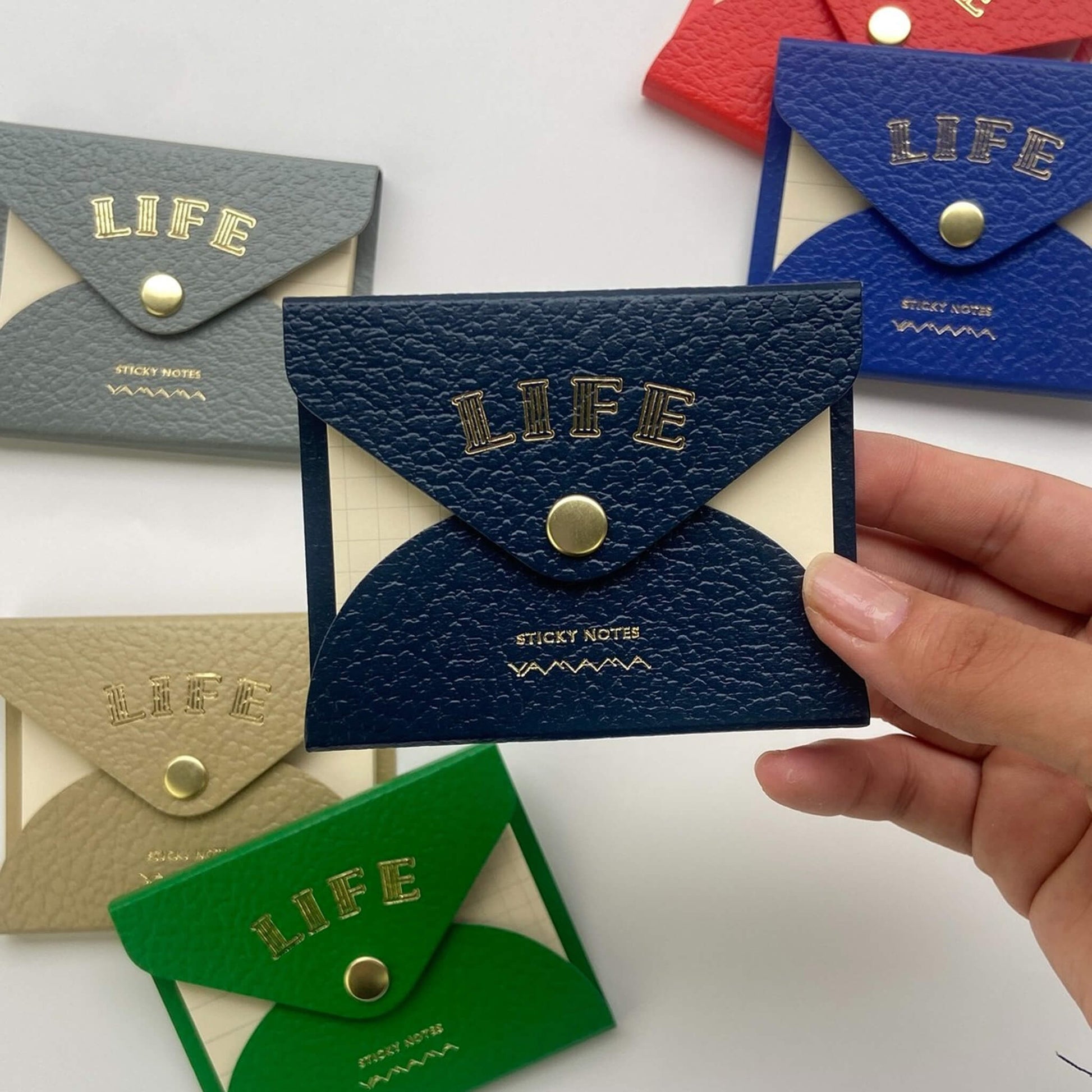 Life × YAMAMA Sticky Notes with Cover - Blue / Ruled - Sticky Notes