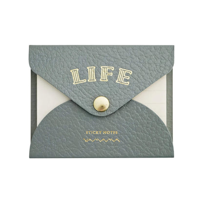 Life × YAMAMA Sticky Notes with Cover - Gray / Blank + Ruled - Sticky Notes