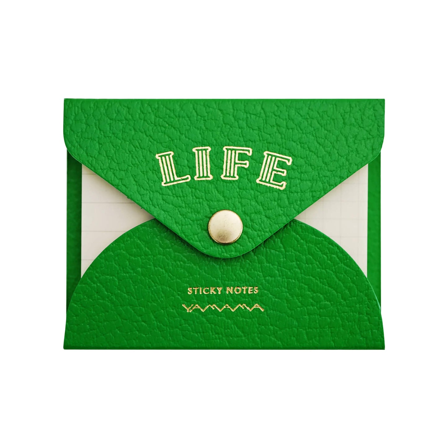 Life × YAMAMA Sticky Notes with Cover - Green / Ruled + Grid - Sticky Notes