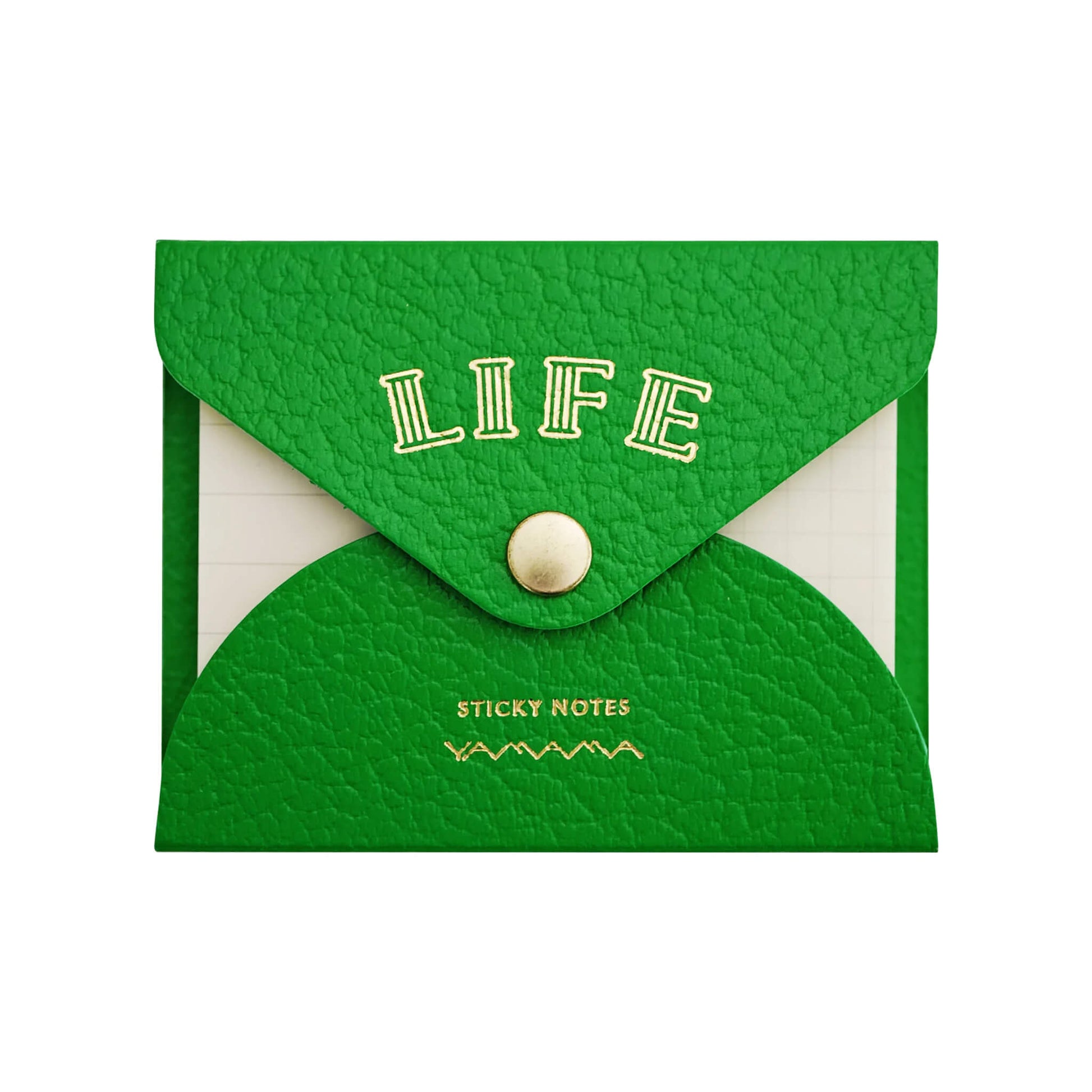 Life × YAMAMA Sticky Notes with Cover - Green / Ruled + Grid - Sticky Notes