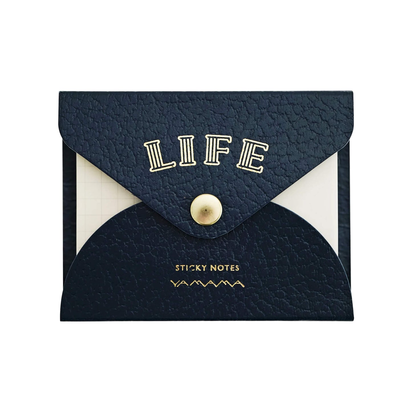 Life × YAMAMA Sticky Notes with Cover - Navy / Grid + Blank - Sticky Notes