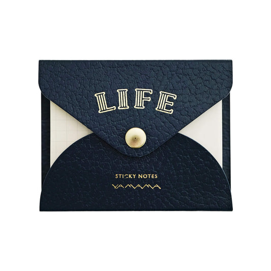 Life × YAMAMA Sticky Notes with Cover - Navy / Grid + Blank - Sticky Notes