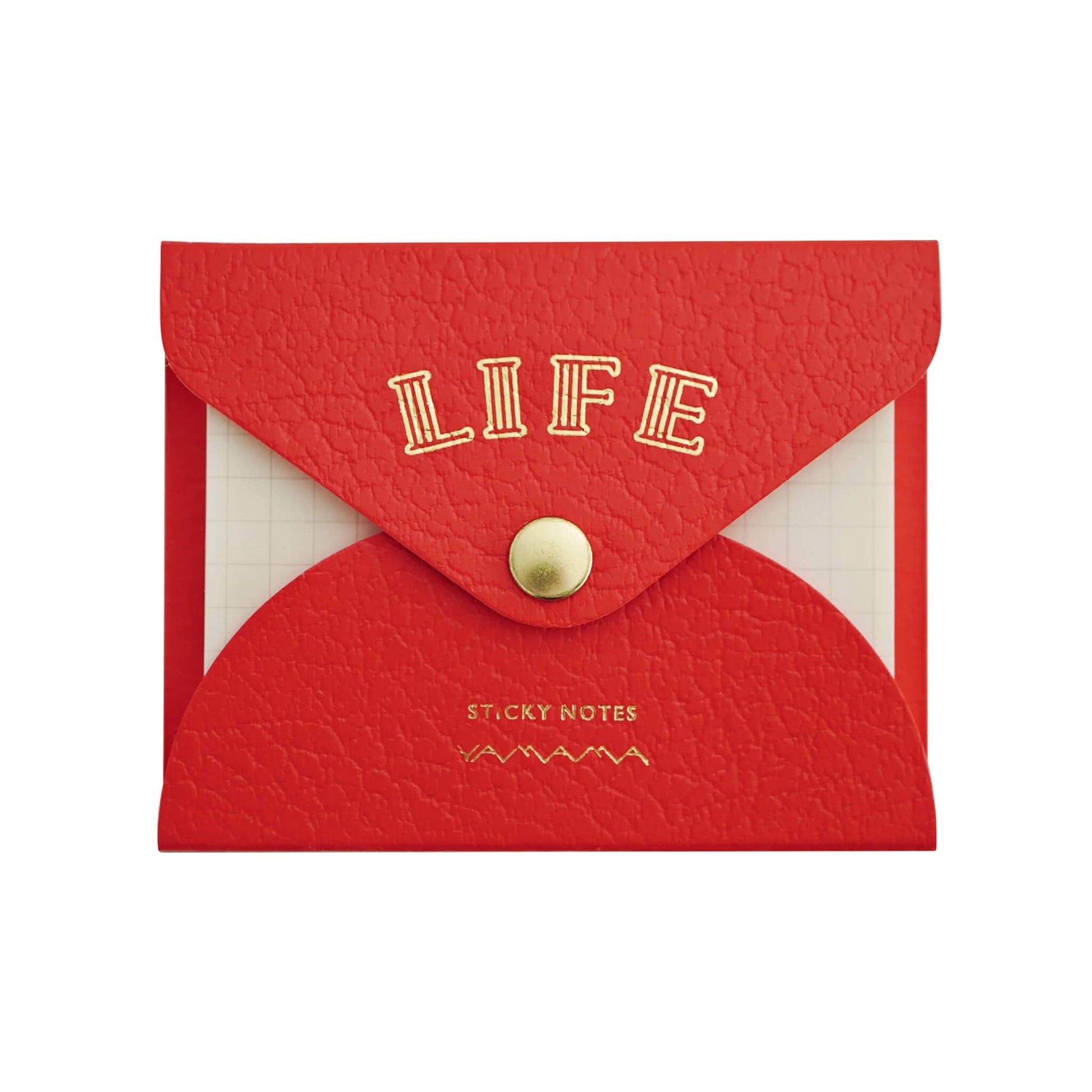 Life × YAMAMA Sticky Notes with Cover - Orange / Grid - Sticky Notes