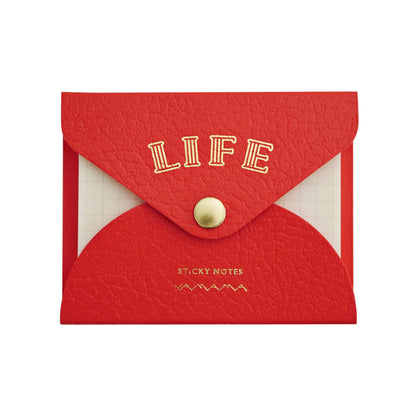 Life × YAMAMA Sticky Notes with Cover - Orange / Grid - Sticky Notes