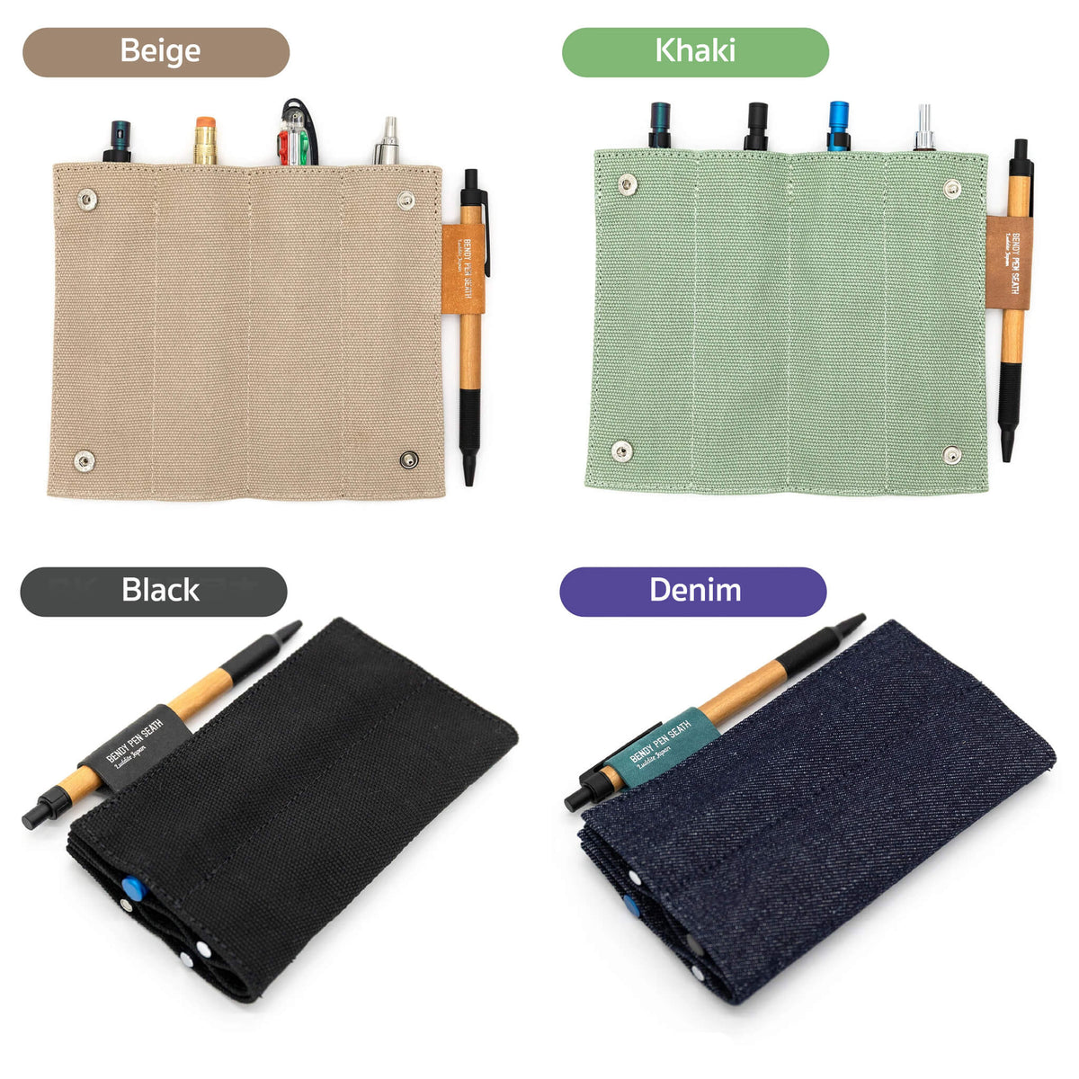 Luddite Bendy Pen Case 4+1 - Black - Pen Cases