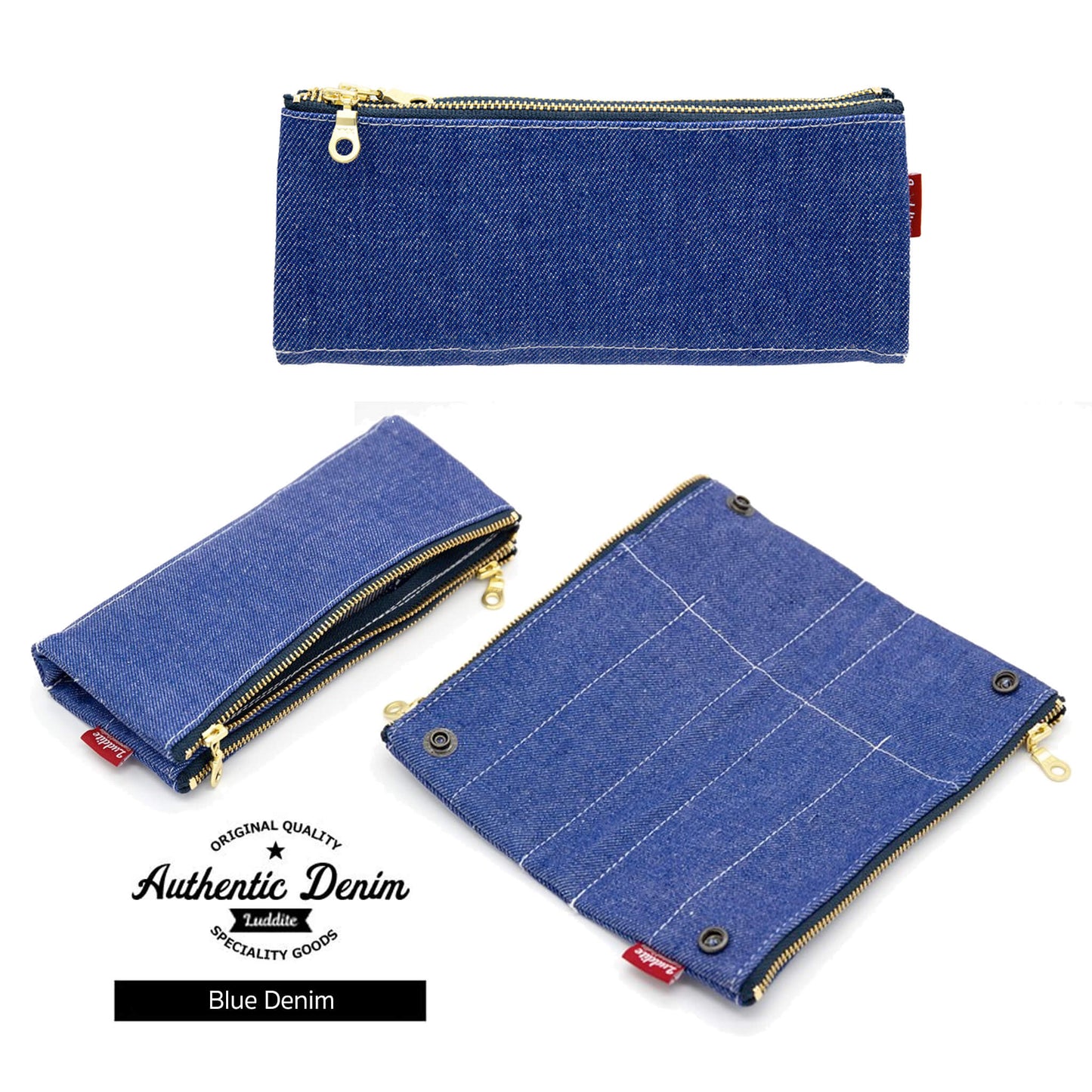 Luddite Denim Bendy Pen Case - Blue Denim - Pen Cases