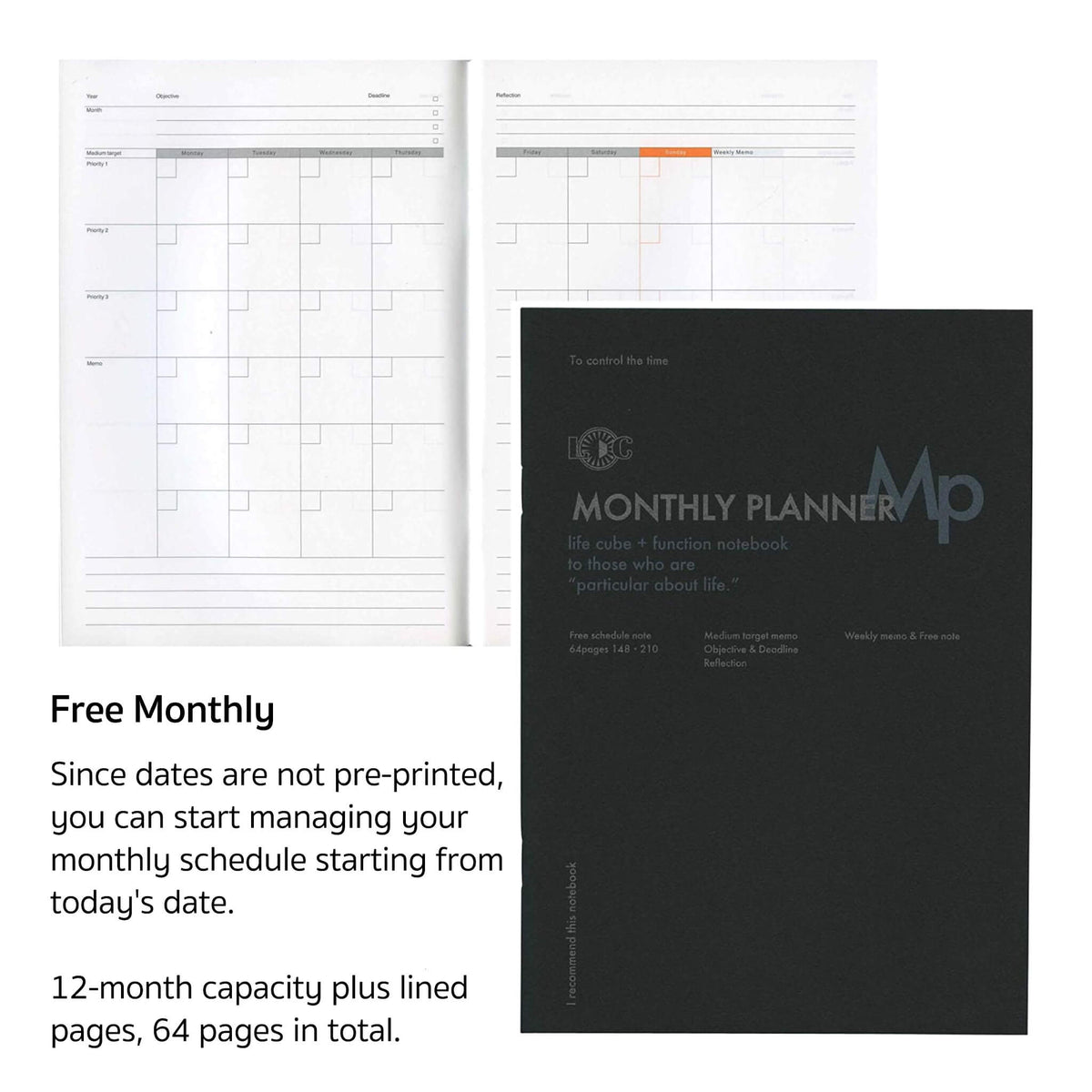 Luddite Function Notebook A5 - Monthly Planner - Diaries & Planners