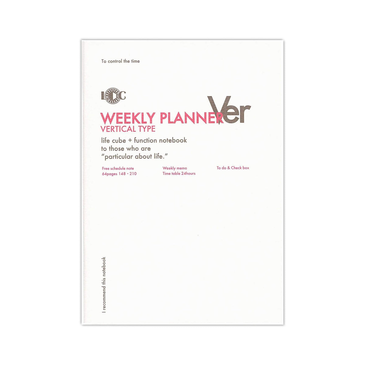 Luddite Function Notebook A5 - Weekly Planner Vertical Type - Diaries & Planners