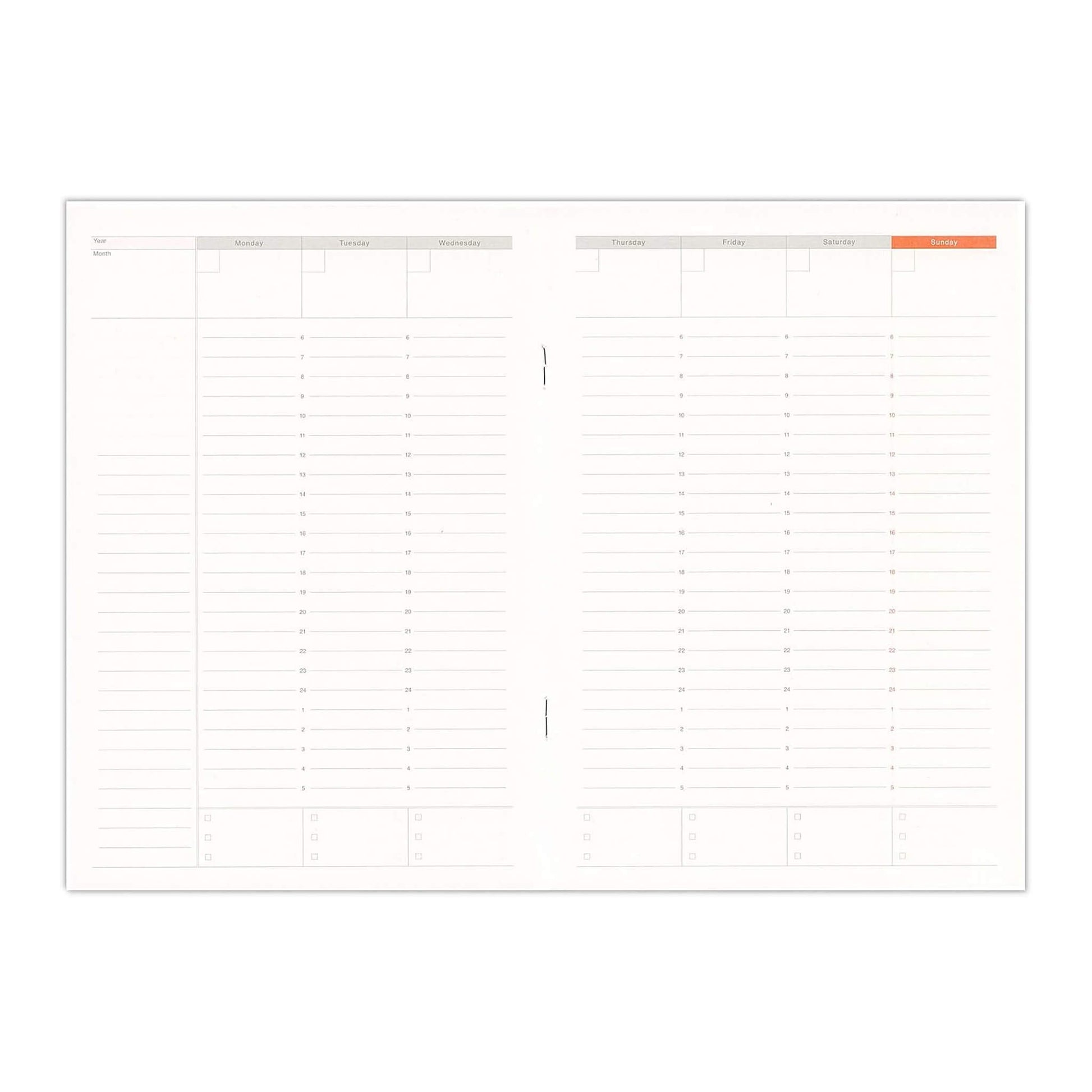 Luddite Function Notebook A5 - Weekly Planner Vertical Type - Diaries & Planners