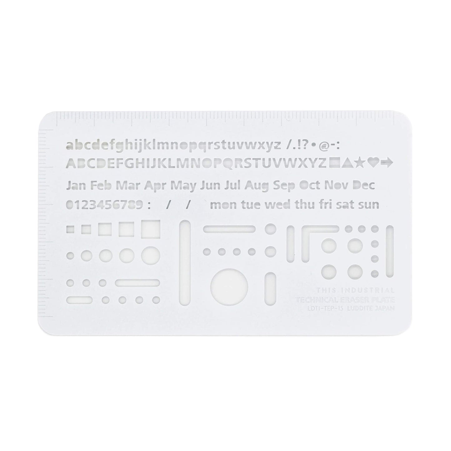 Luddite THIS INDUSTRIAL Technical Eraser Plate & Stencil Ruler - White - Template Rulers