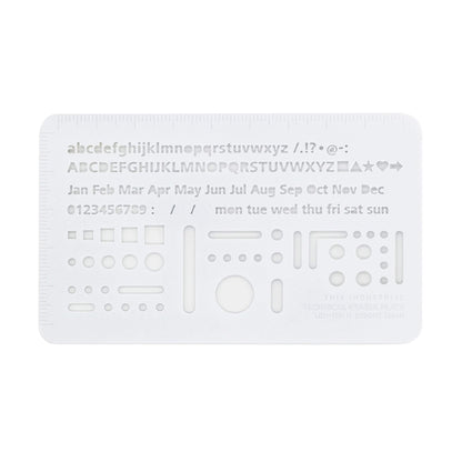 Luddite THIS INDUSTRIAL Technical Eraser Plate & Stencil Ruler - White - Template Rulers