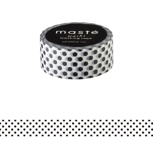 MARK'S Masté Washi Tape - Black Dot [15mm] - Washi Tapes