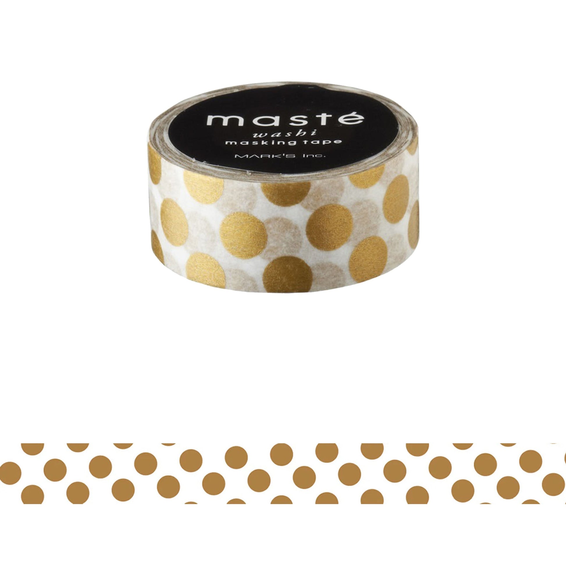 MARK'S Masté Washi Tape - Gold Dot [15mm] - Washi Tapes