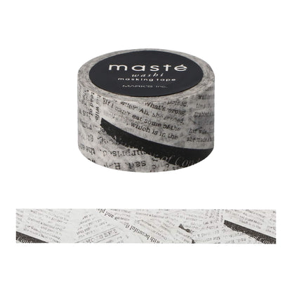 MARK'S Masté Washi Tape - Newspaper [20mm] - Washi Tapes