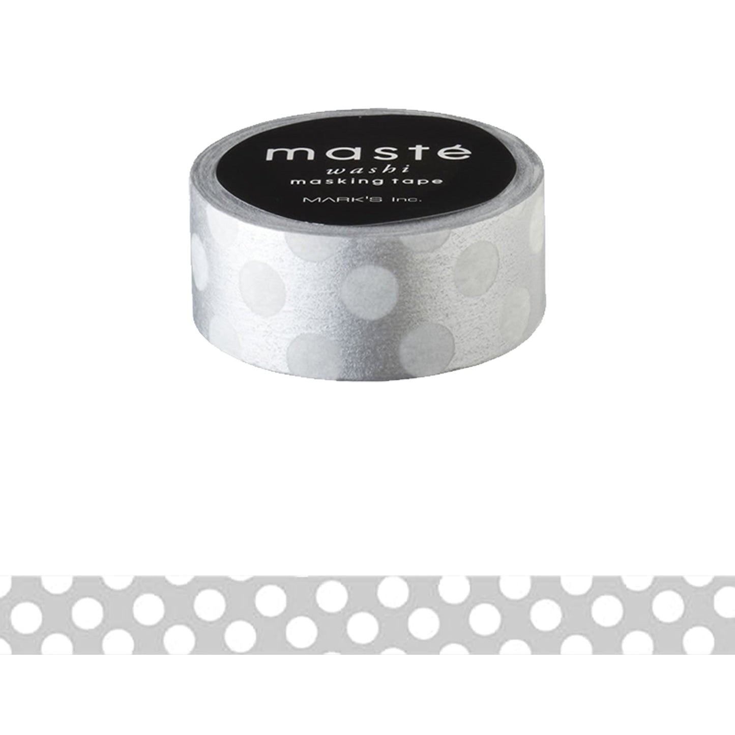 MARK'S Masté Washi Tape - Silver Dot [15mm] - Washi Tapes