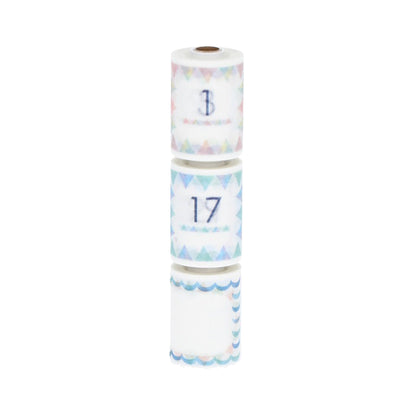 MARK'S Masté Writable Washi Tape 3 - pc Set - Dates & Colorful Blocks - Washi Tapes