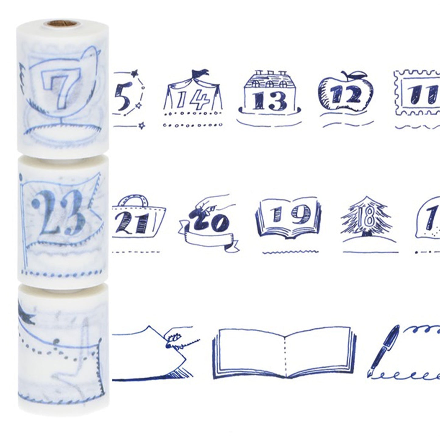 MARK'S Masté Writable Washi Tape 3 - pc Set - Dates & Pen Drawing Blocks - Washi Tapes