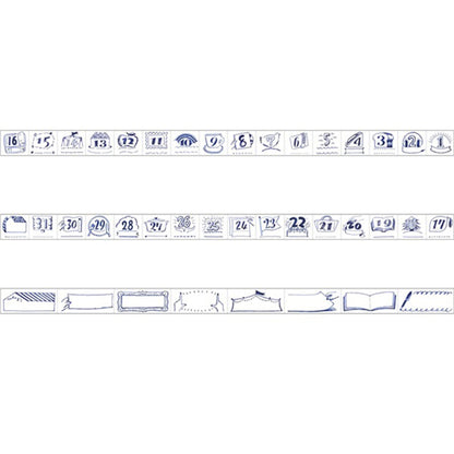 MARK'S Masté Writable Washi Tape 3 - pc Set - Dates & Pen Drawing Blocks - Washi Tapes