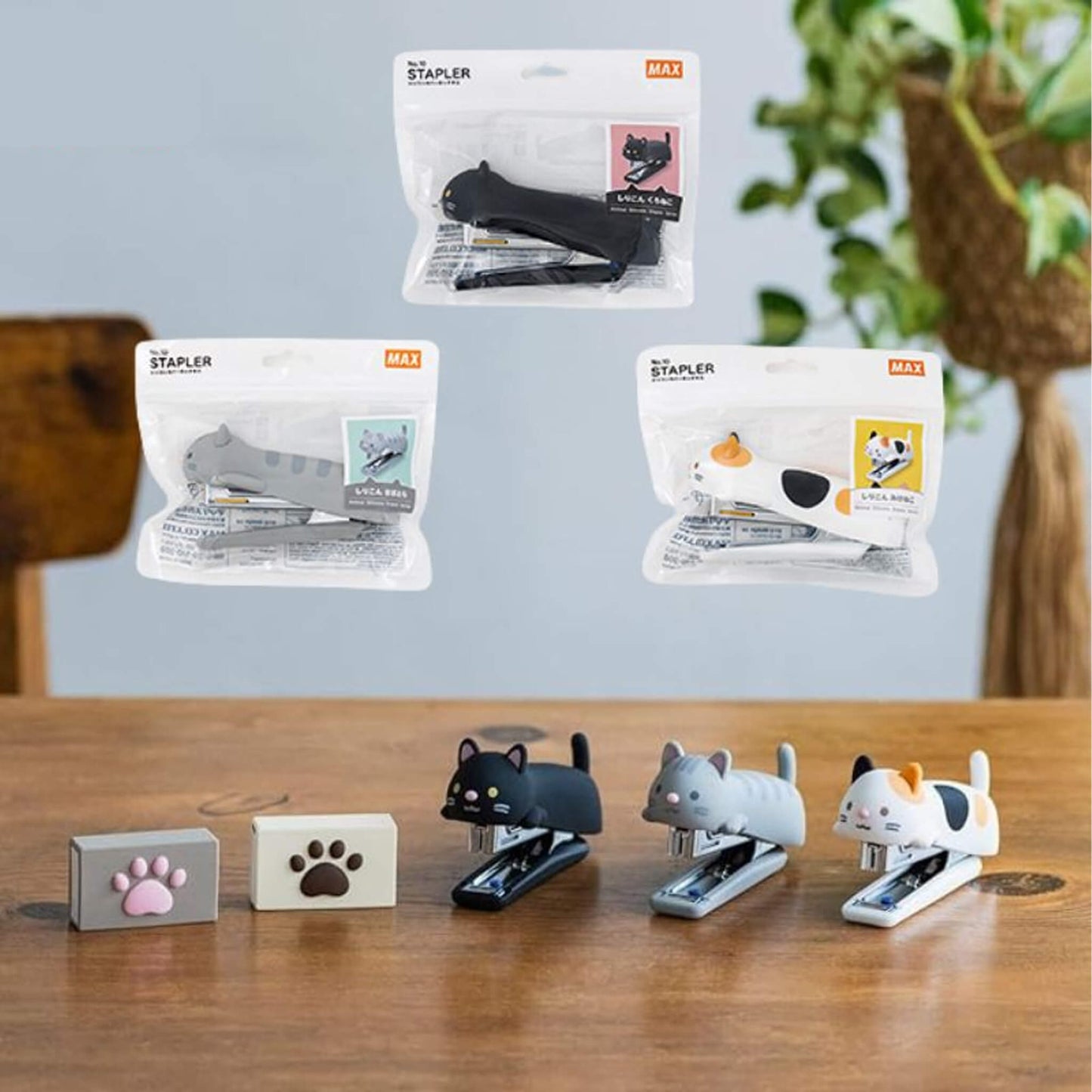 MAX Cat Silicone Cover Stapler HD-10NX - Black Cat - Staplers