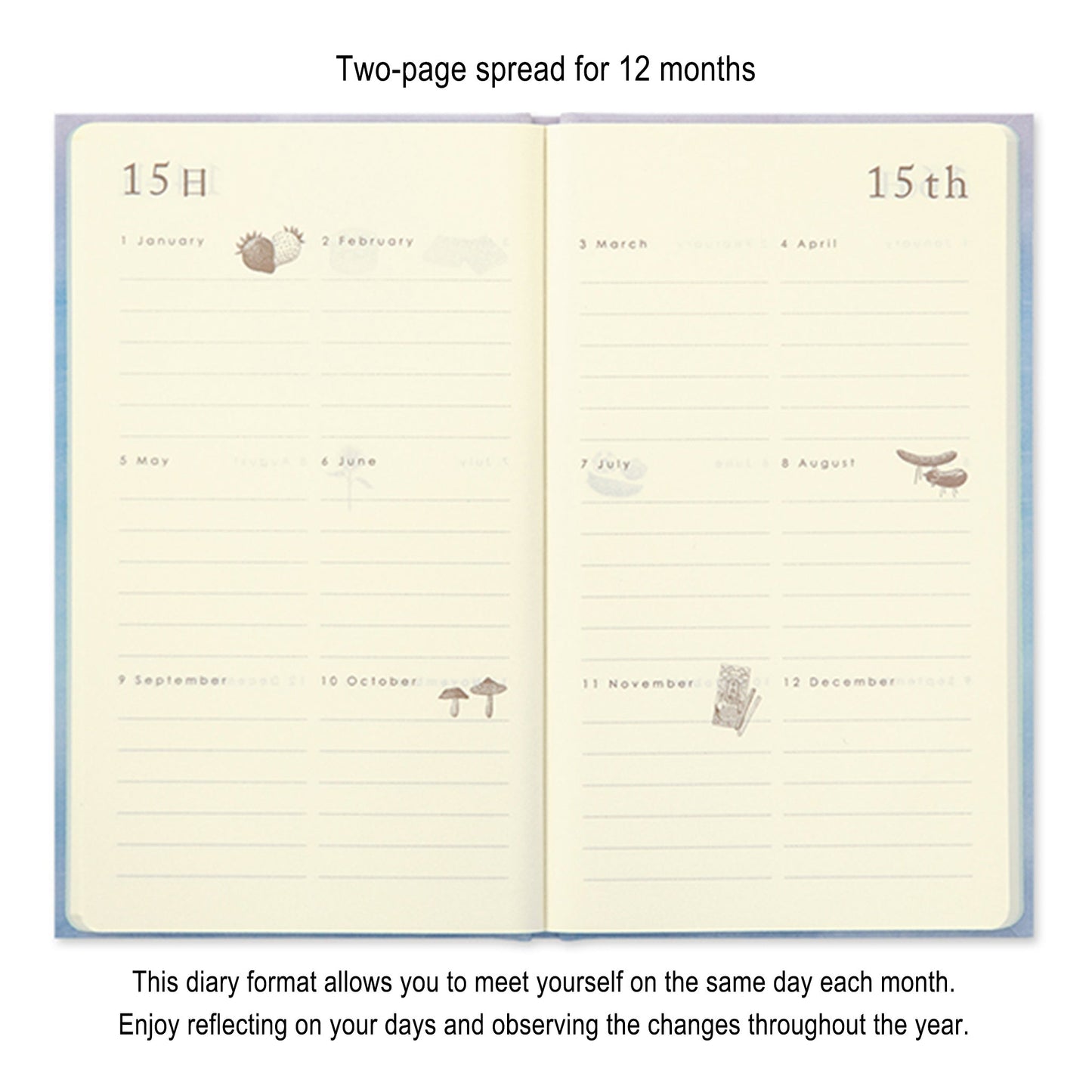 Midori 12 - Month Diary - Gate Blue - Diaries & Planners