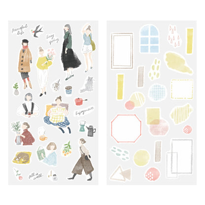 Midori 2 Sheets Washi Stickers - Fashion - Sticker Sheets