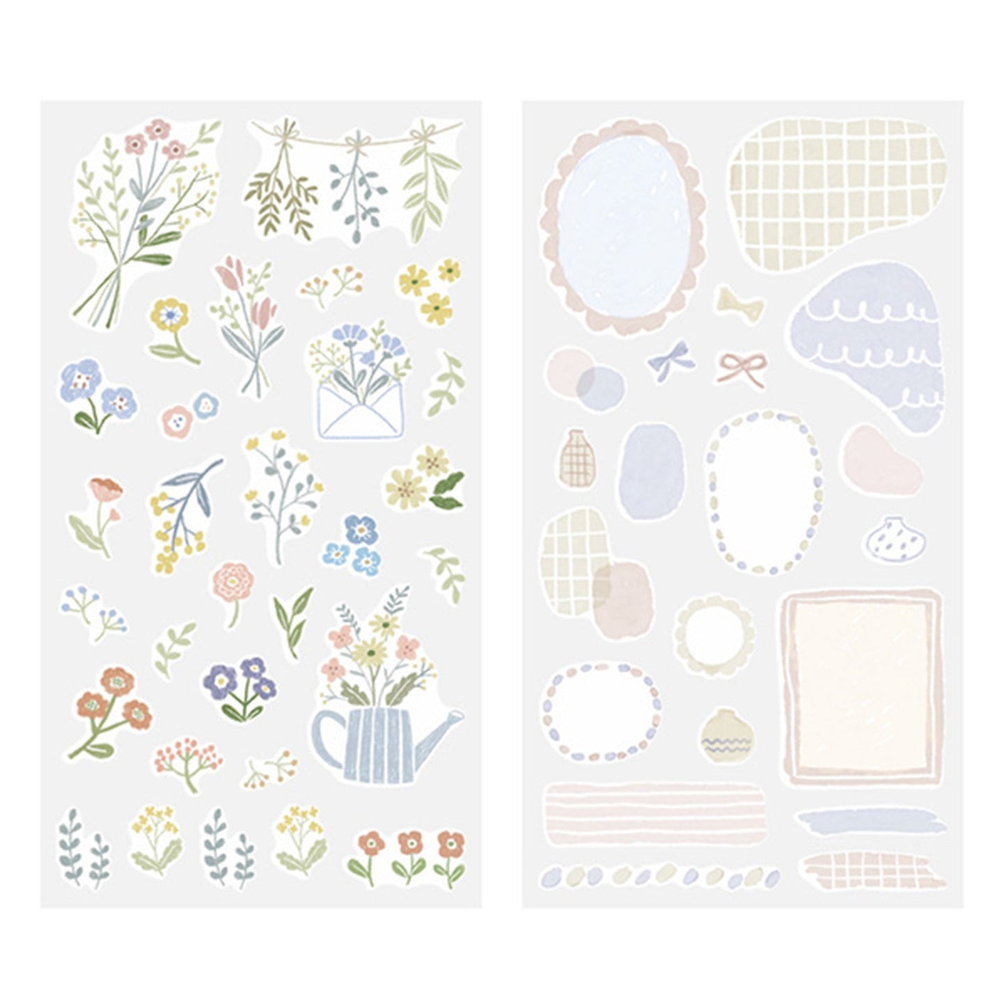 Midori 2 Sheets Washi Stickers - Floral - Sticker Sheets