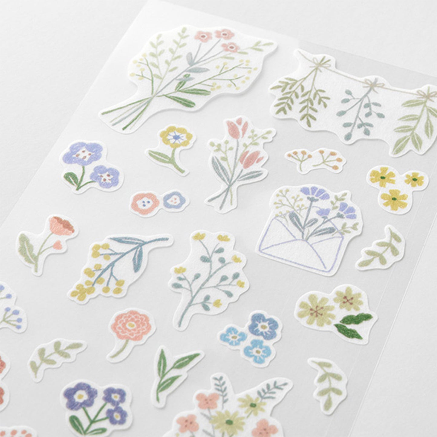 Midori 2 Sheets Washi Stickers - Floral - Sticker Sheets