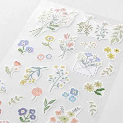 Midori 2 Sheets Washi Stickers - Floral - Sticker Sheets