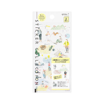 Midori 2 Sheets Washi Stickers - Outdoor Activities - Sticker Sheets