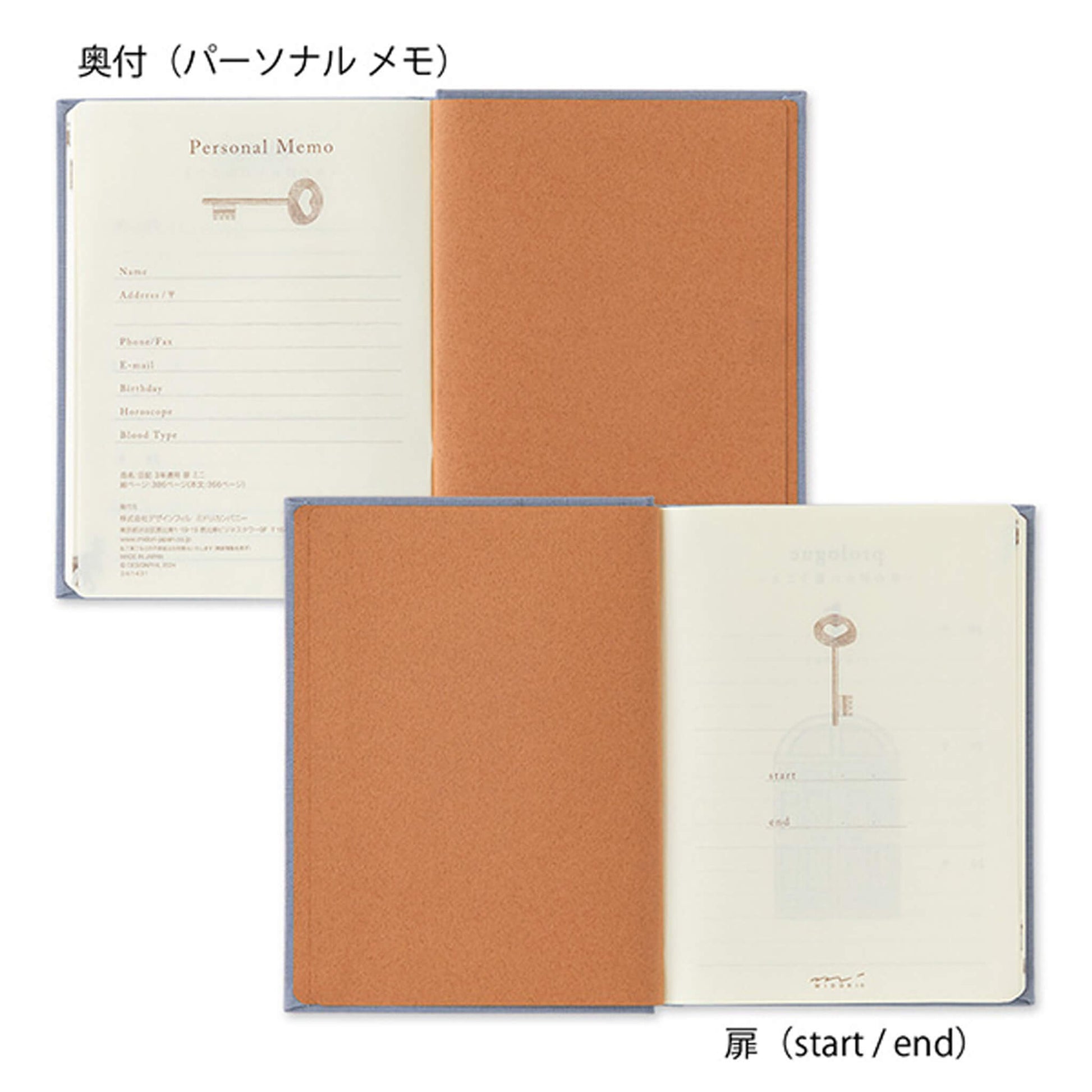 Midori 3 - Year Diary Mini - Gate Blue - Purple - Diaries & Planners
