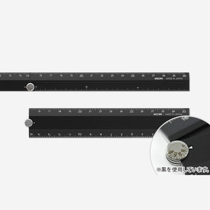 Midori Aluminium Multi Ruler 30cm Black - Rulers