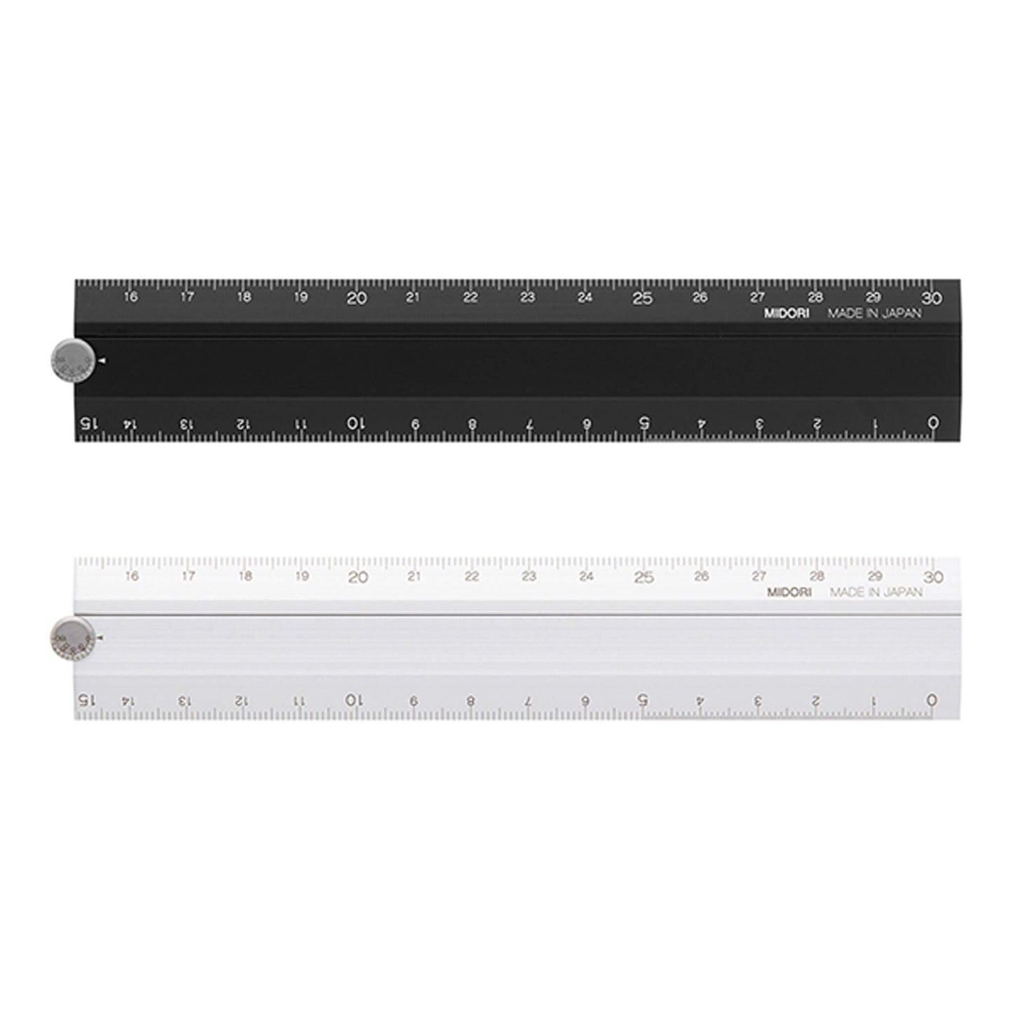 Midori Aluminium Multi Ruler 30cm - Black - Rulers