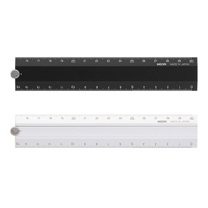 Midori Aluminium Multi Ruler 30cm - Black - Rulers