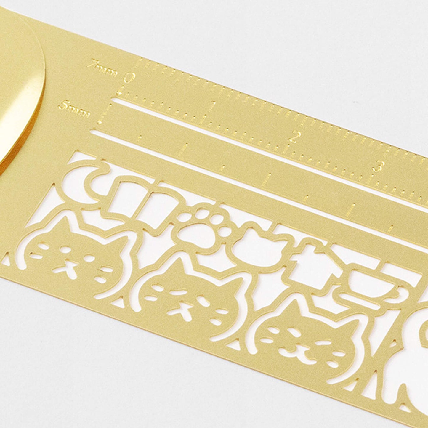 Midori Clip Ruler Cat Brass - Template Rulers