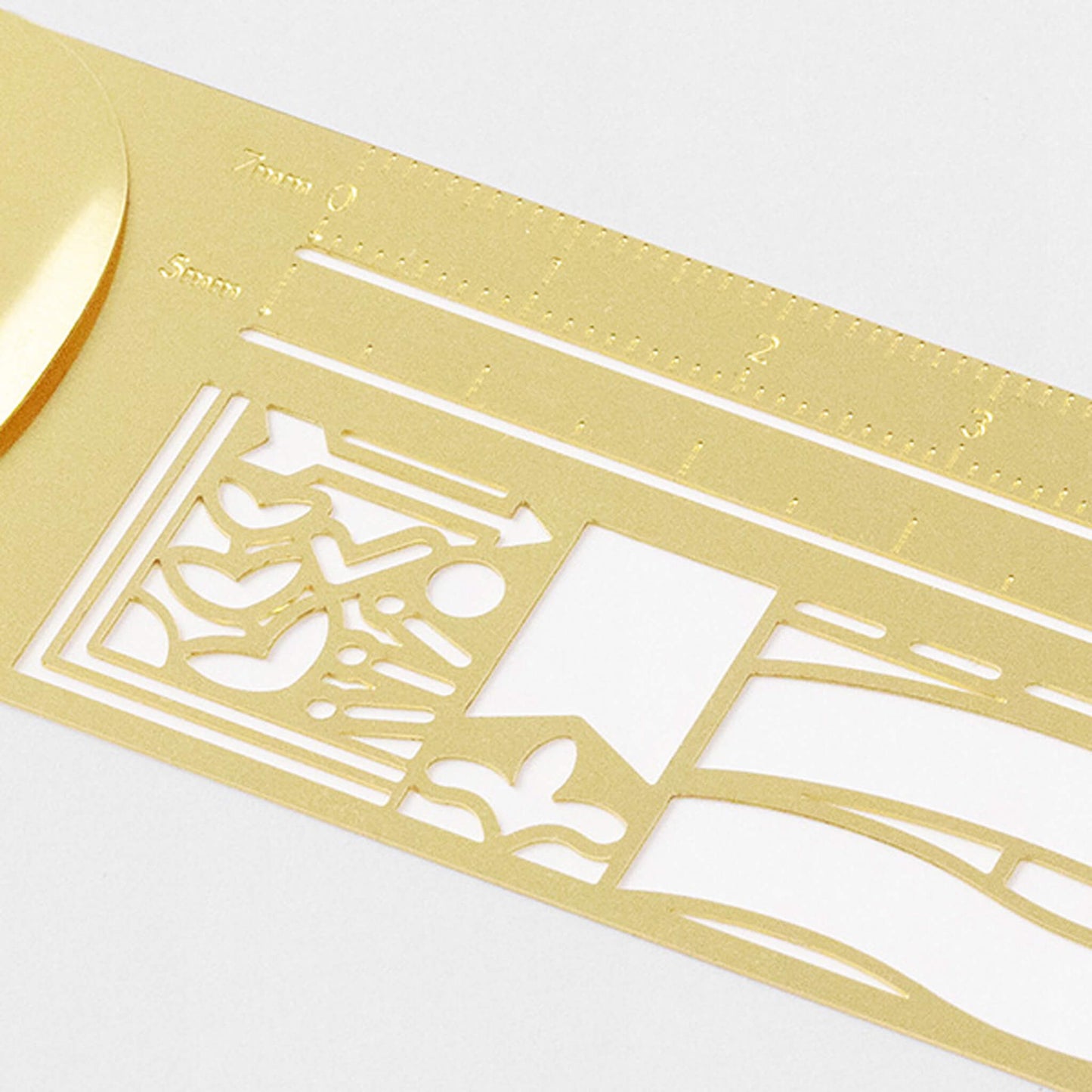 Midori Clip Ruler Decorative Border Brass - Template Rulers