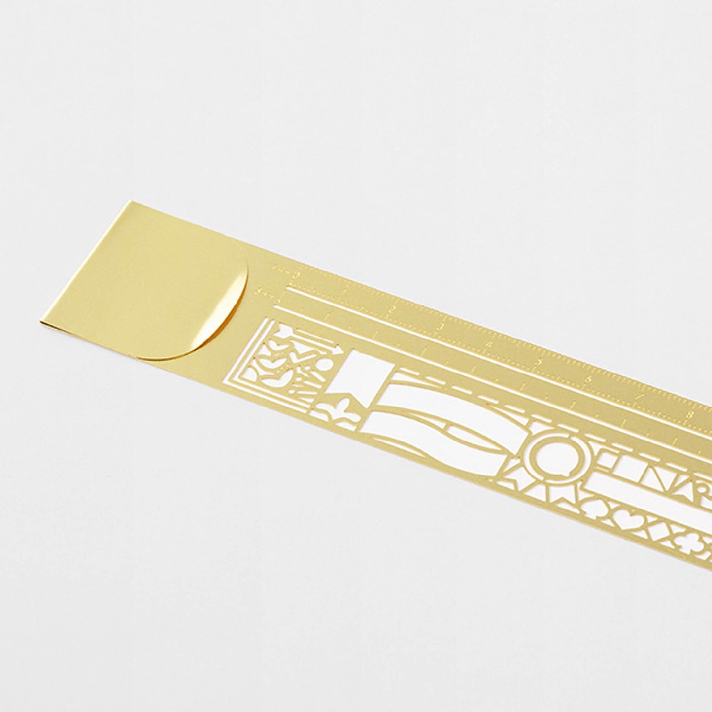 Midori Clip Ruler Decorative Border Brass - Template Rulers