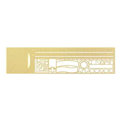 Midori Clip Ruler Decorative Border Brass - Template Rulers