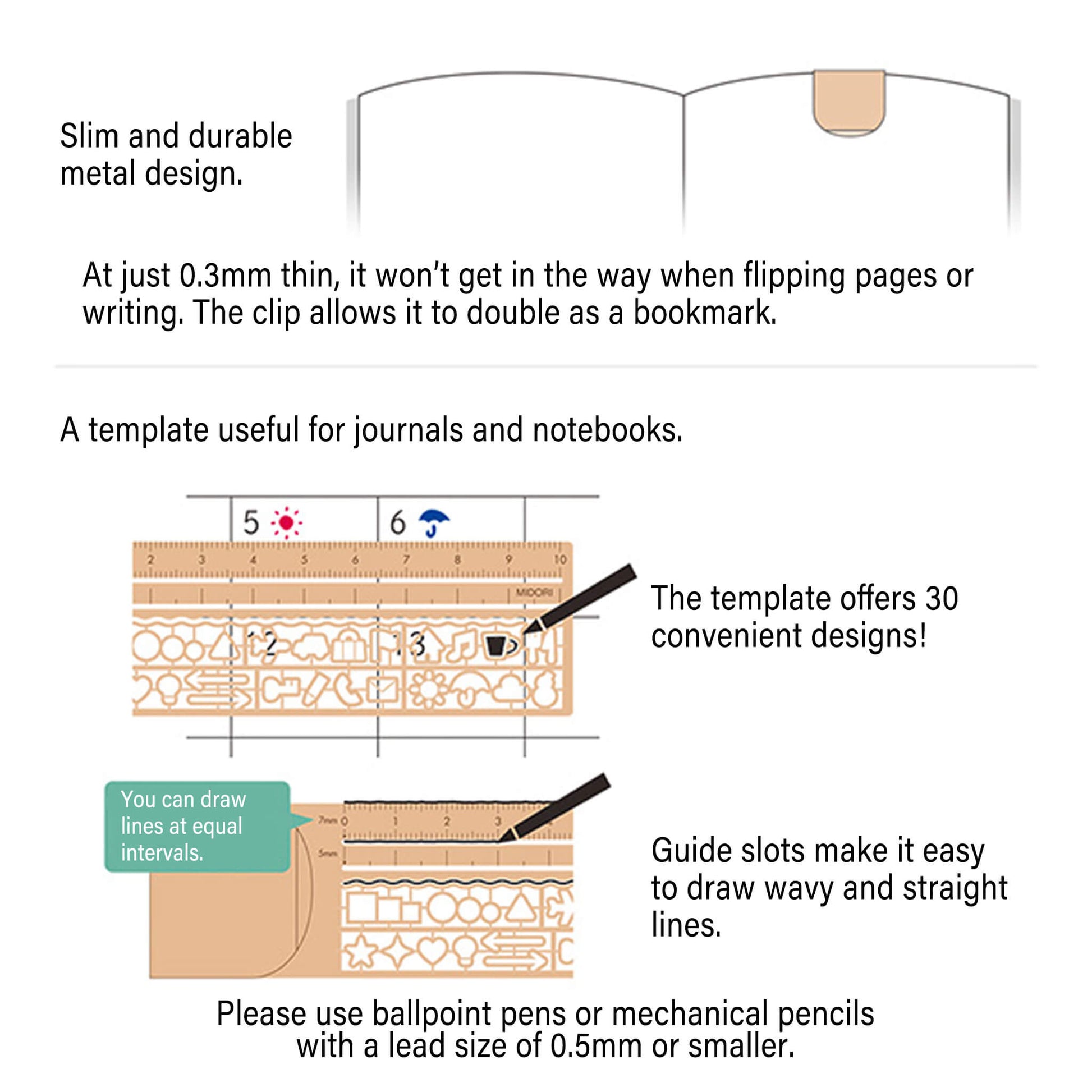 Midori Clip Ruler Icon Copper - Template Rulers