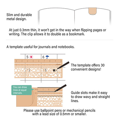 Midori Clip Ruler Icon Copper - Template Rulers