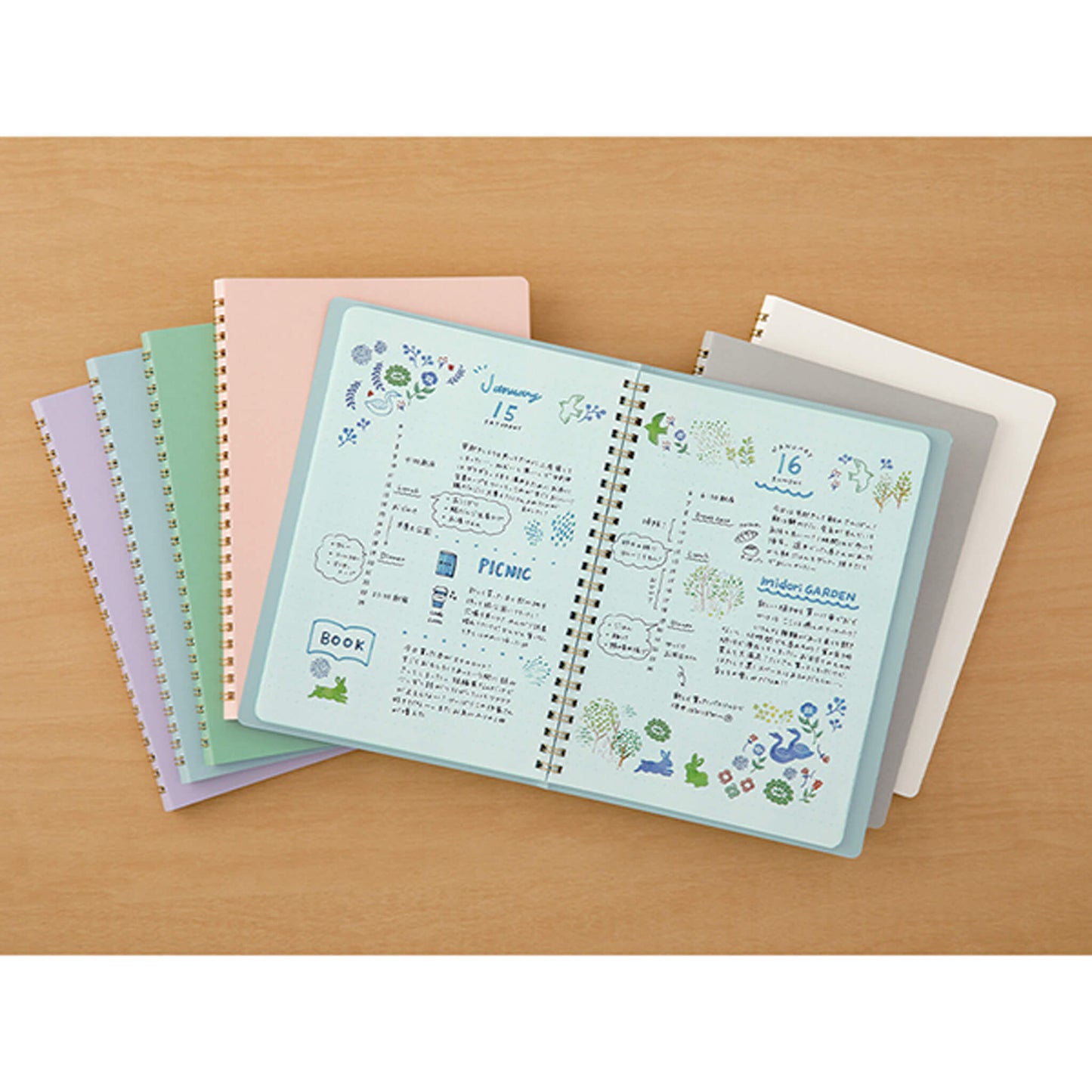 Midori Color Dot Ring Notebook A5 Dotted Blue - Notebooks