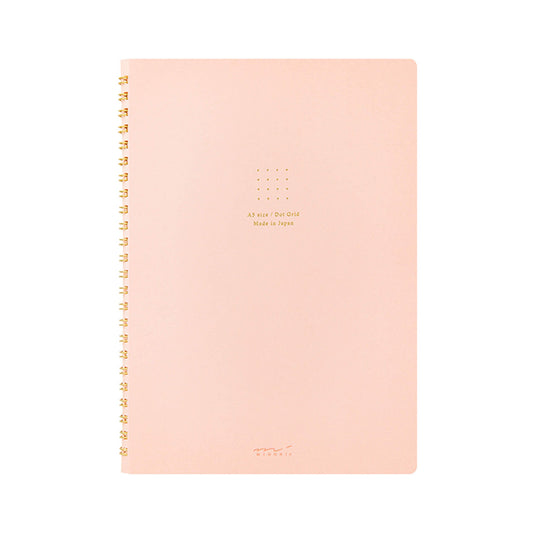 Midori Color Dot Ring Notebook A5 Dotted Pink - Notebooks