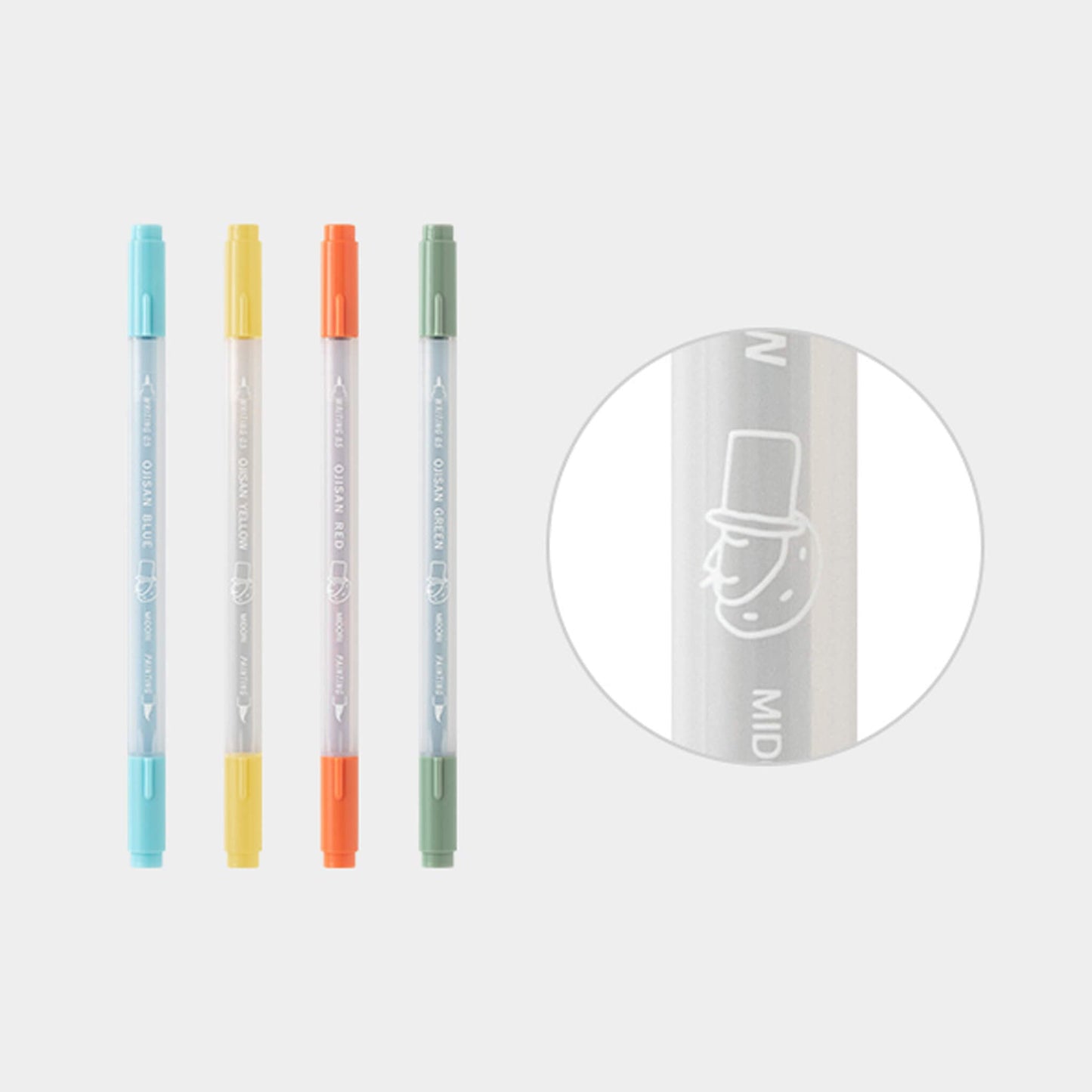 Midori Color Pen Set for Paintable Stamp Ojisan 30th Anniversary - Brush Pens