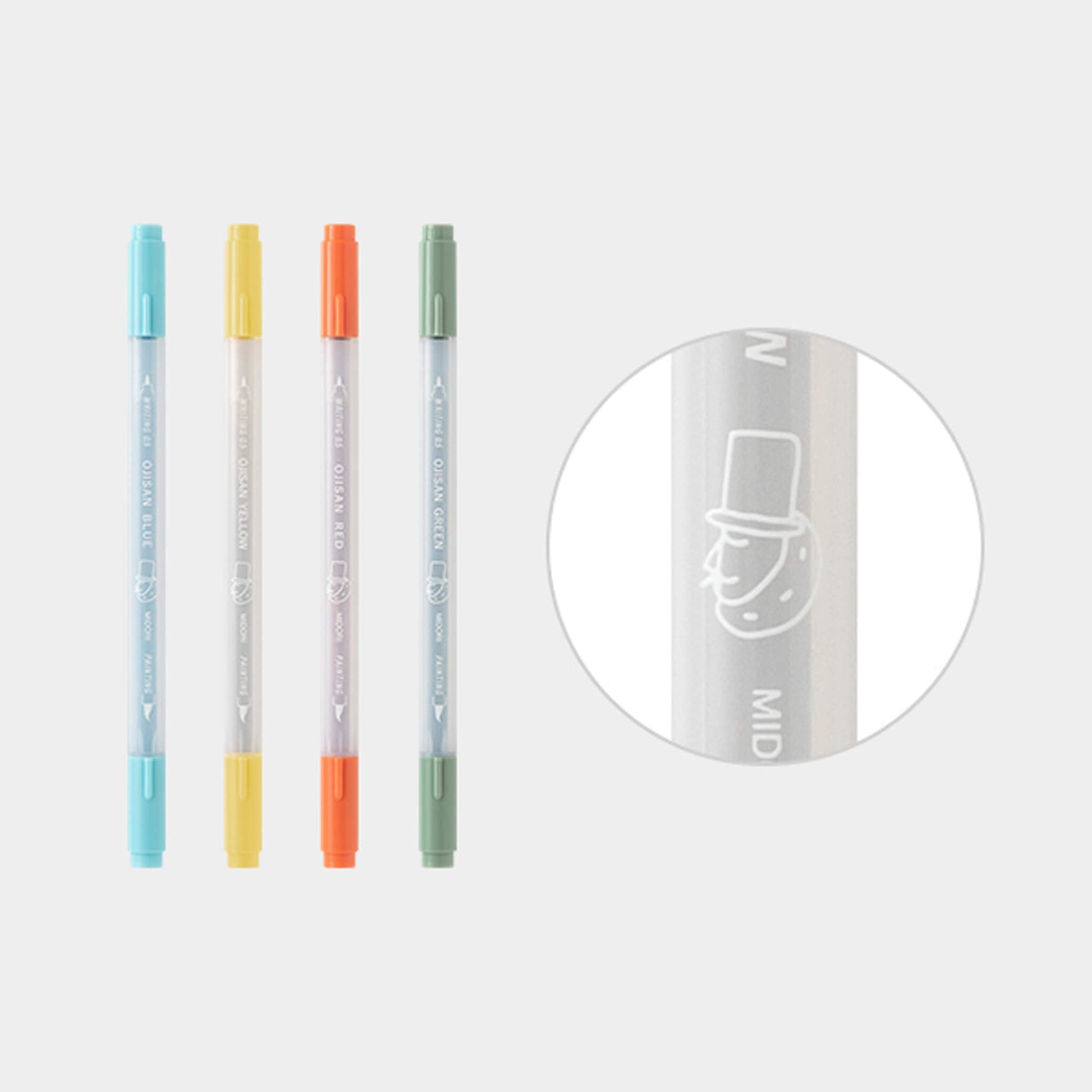 Midori Color Pen Set for Paintable Stamp Ojisan 30th Anniversary - Brush Pens