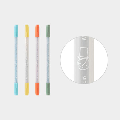 Midori Color Pen Set for Paintable Stamp Ojisan 30th Anniversary - Brush Pens
