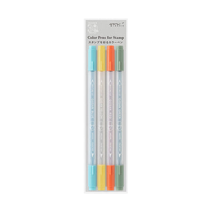 Midori Color Pen Set for Paintable Stamp Ojisan 30th Anniversary - Brush Pens