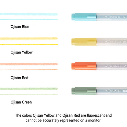 Midori Color Pen Set for Paintable Stamp Ojisan 30th Anniversary - Brush Pens