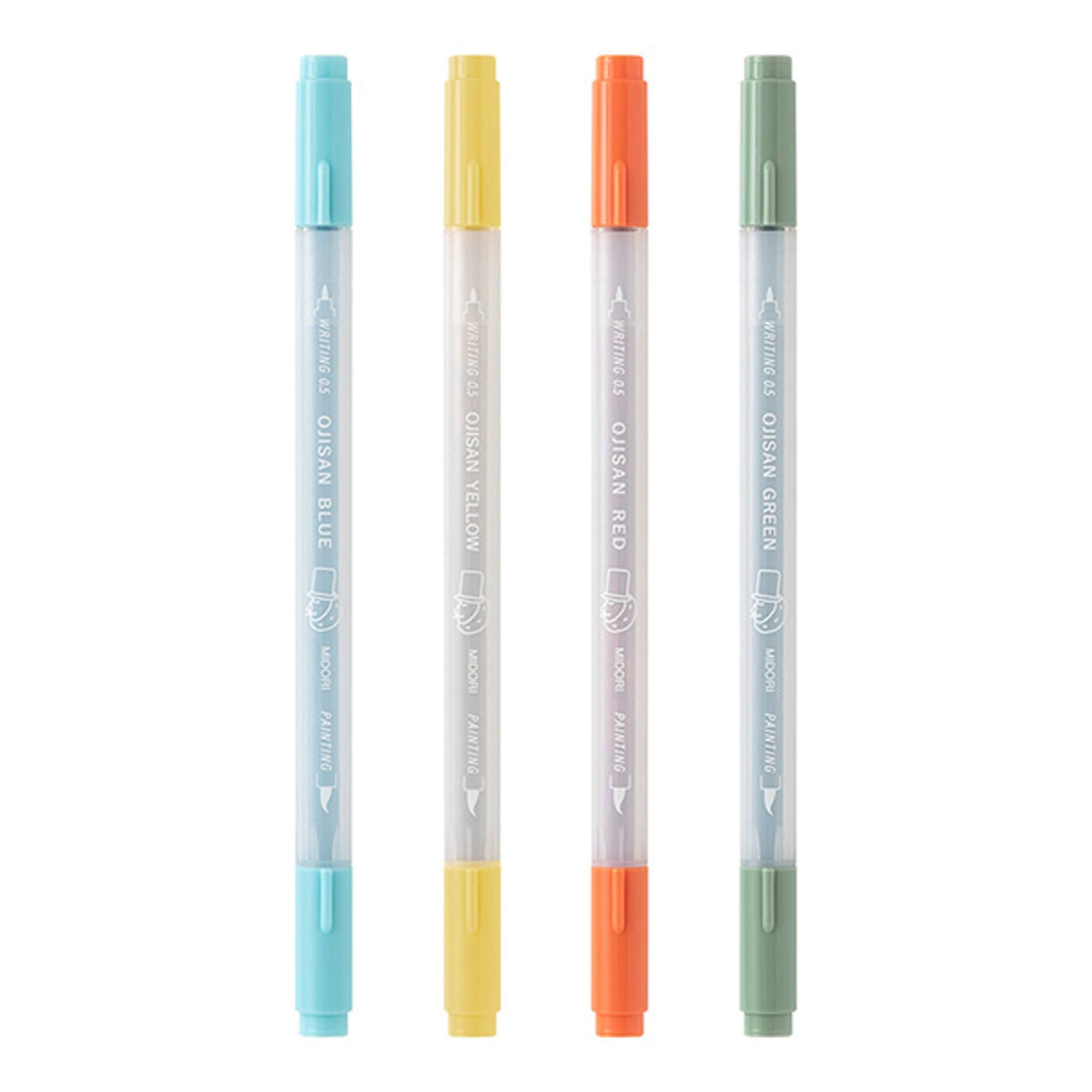 Midori Color Pen Set for Paintable Stamp Ojisan 30th Anniversary - Brush Pens