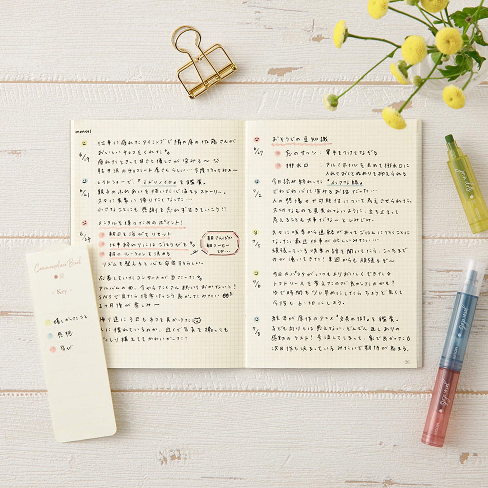 Midori Commonplace Book A6 - White - Notebooks