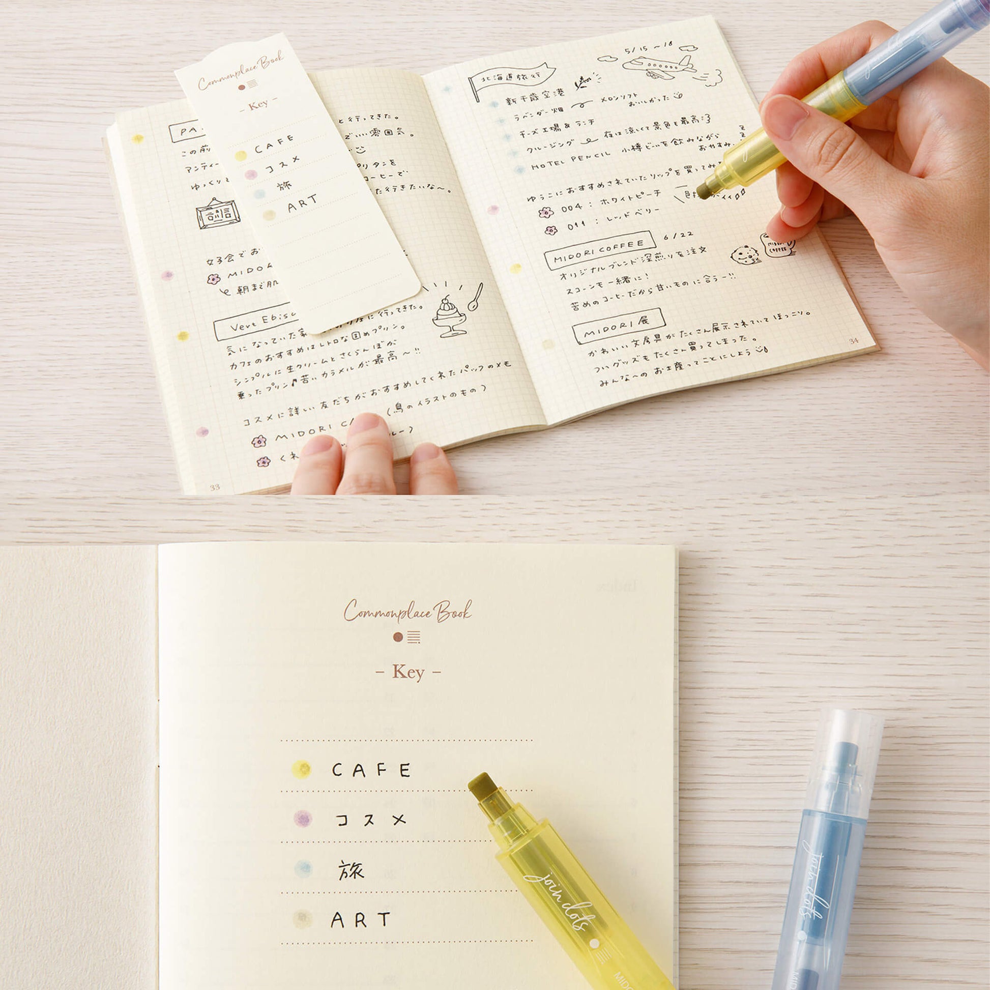 Midori Commonplace Book A6 - White - Notebooks