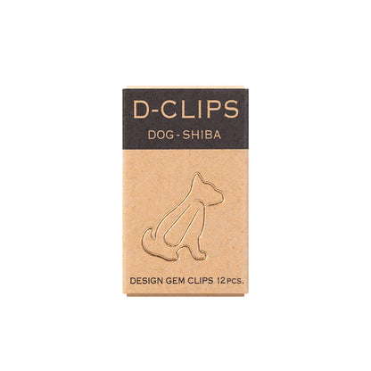 Midori D - clips Mini Box - Shiba Dog - Paper Clips